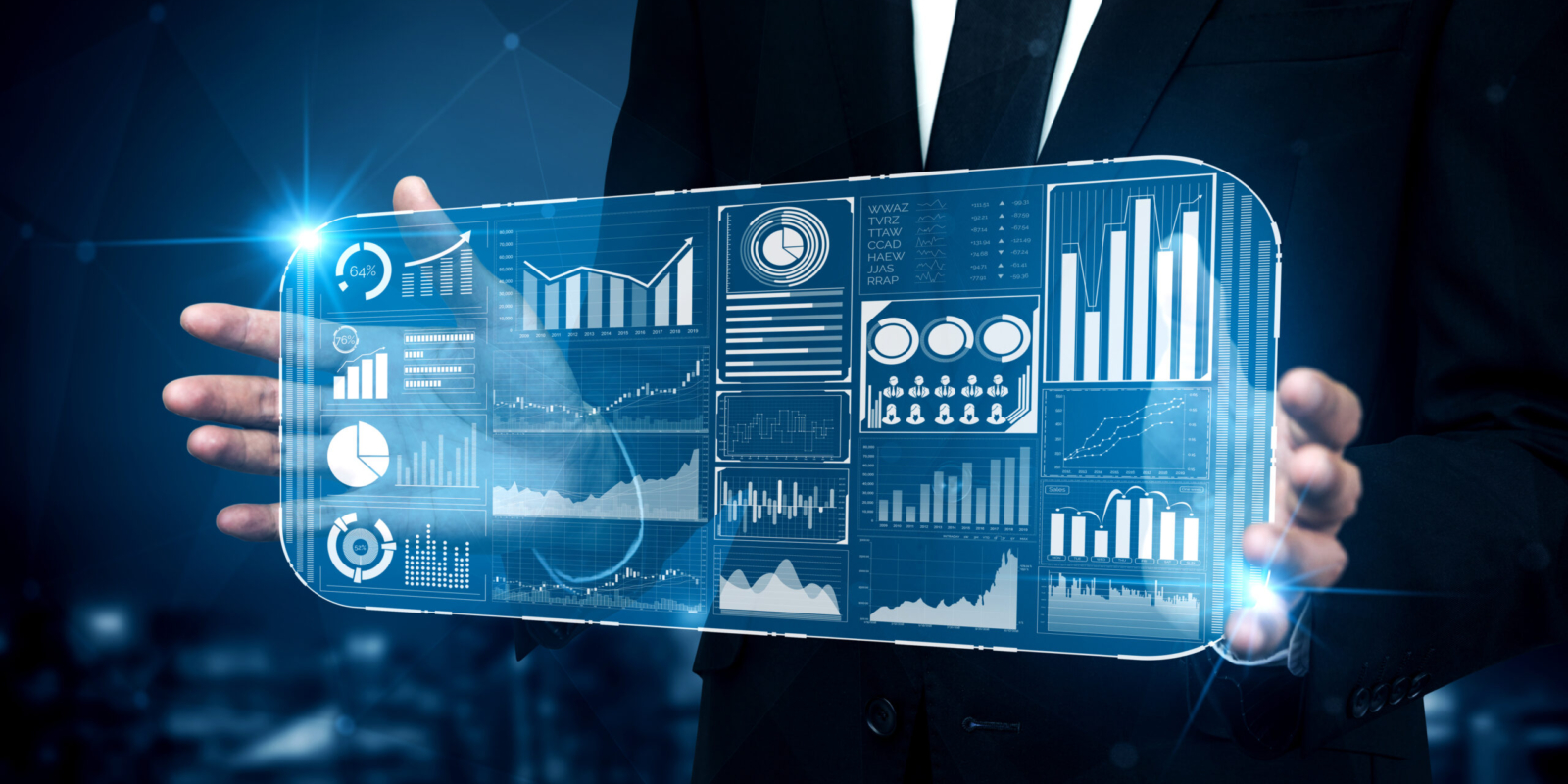 Big Data Technology for Business Finance Concept.